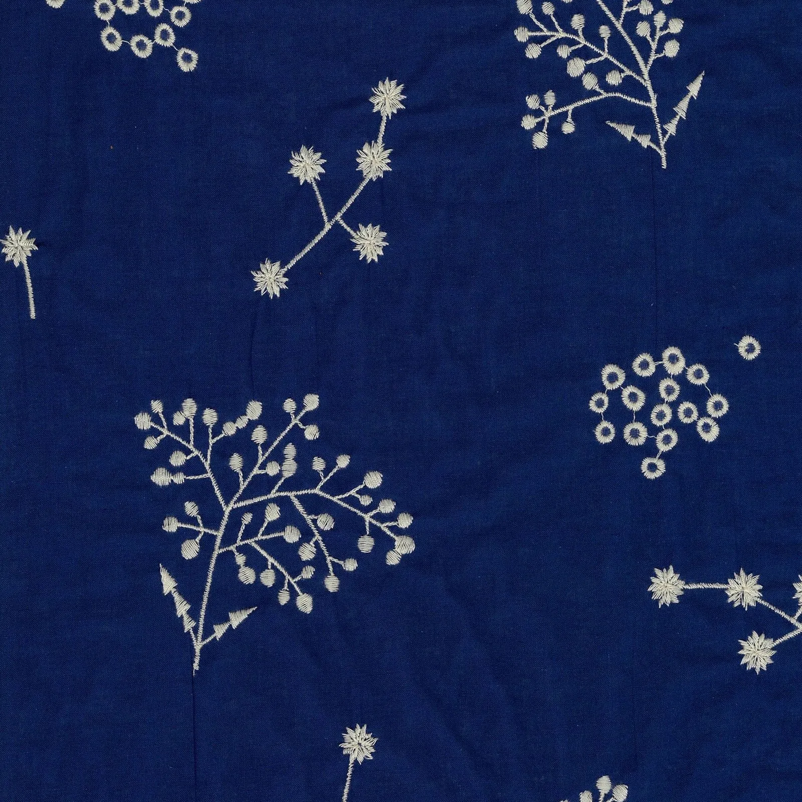 Japanese Embroidered Linen: Botanical Blue $22.49/yd