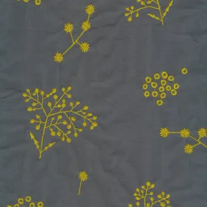 Japanese Embroidered Linen: Botanical Grey $22.49/yd