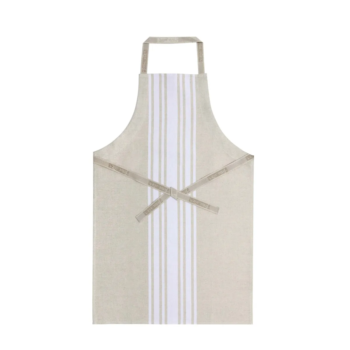 Jean Vier St Jean Apron with Beige   White Stripes