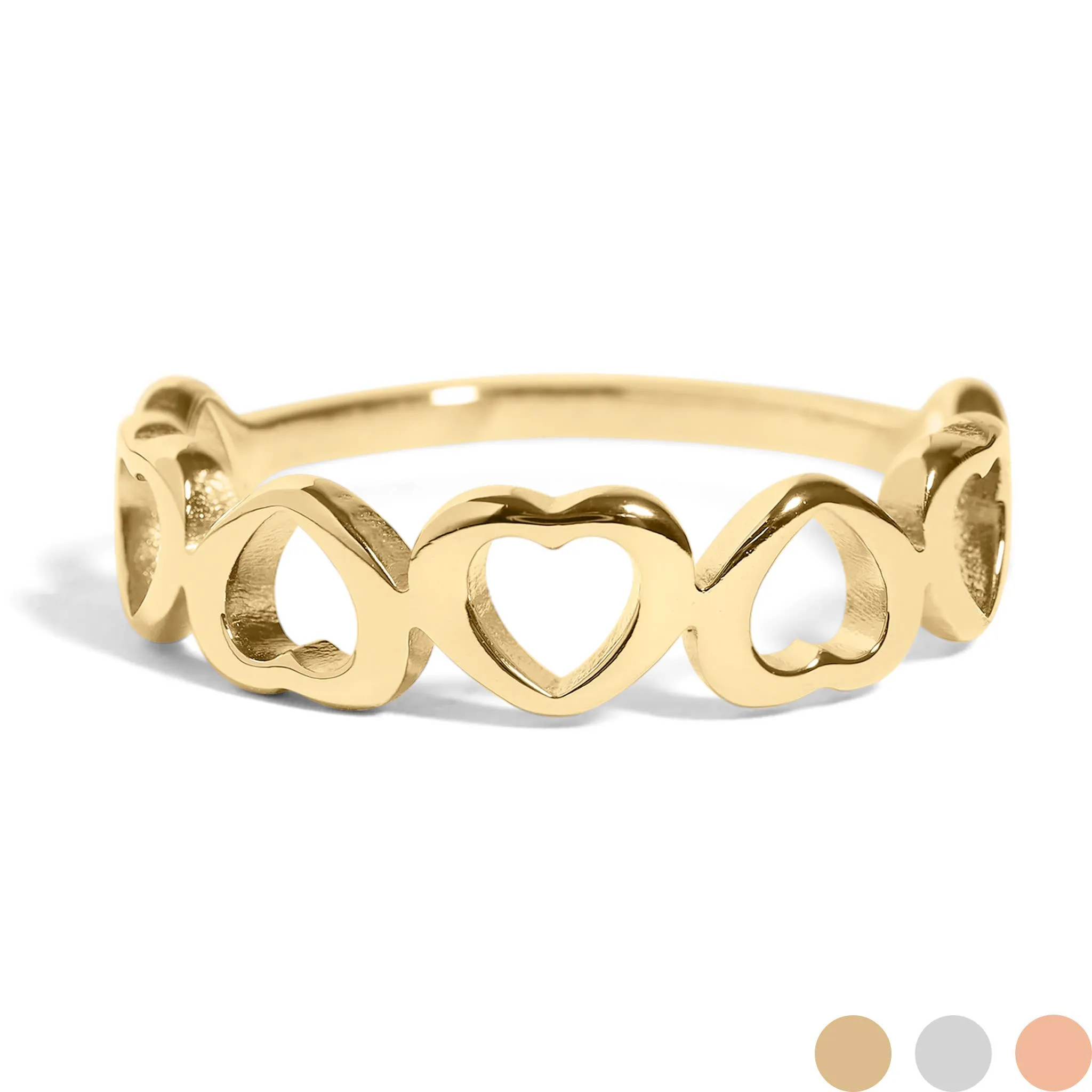 Jennifer 18K Gold PVD and Stainless Steel PVD Sideways Heart Stacking Ring
