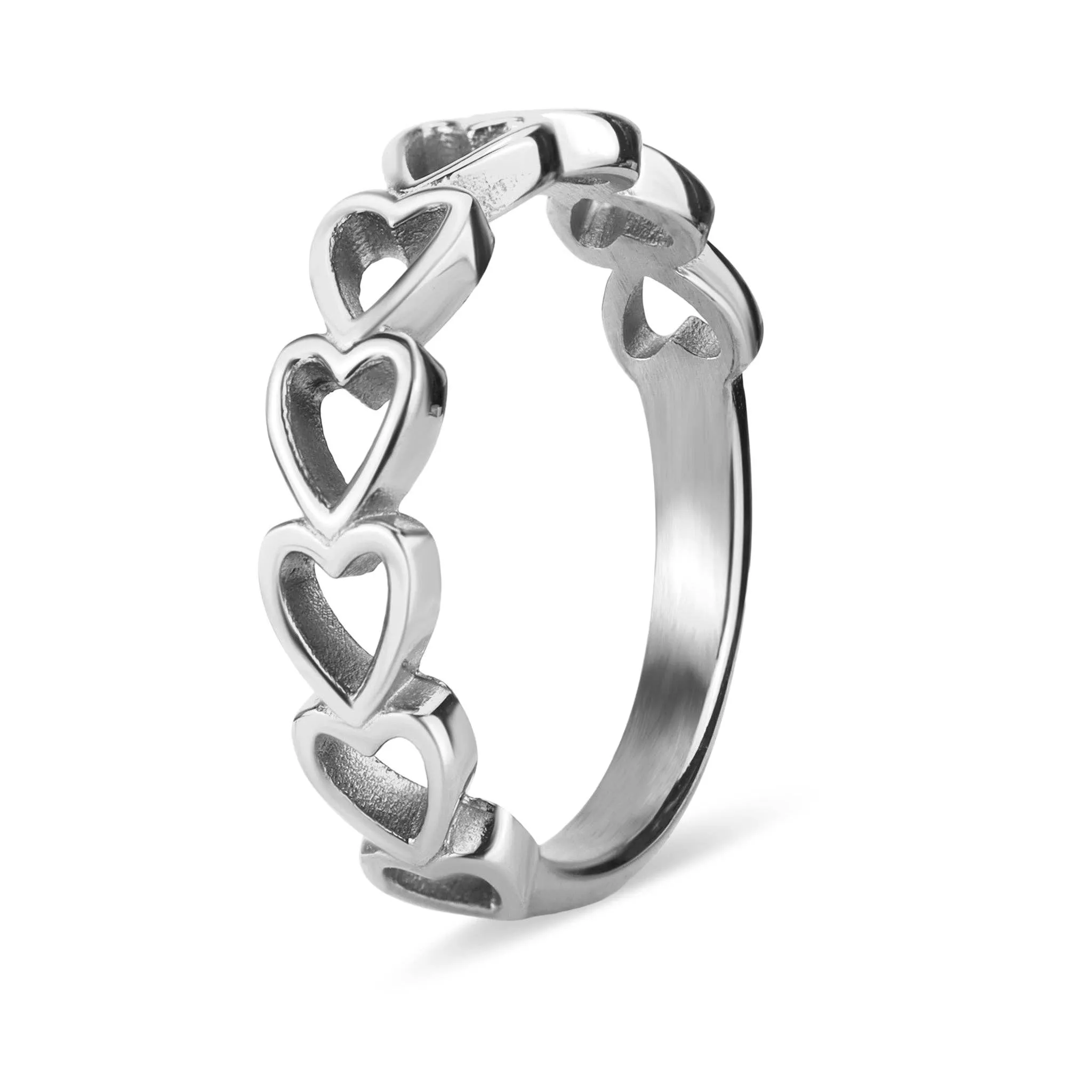 Jennifer 18K Gold PVD and Stainless Steel PVD Sideways Heart Stacking Ring