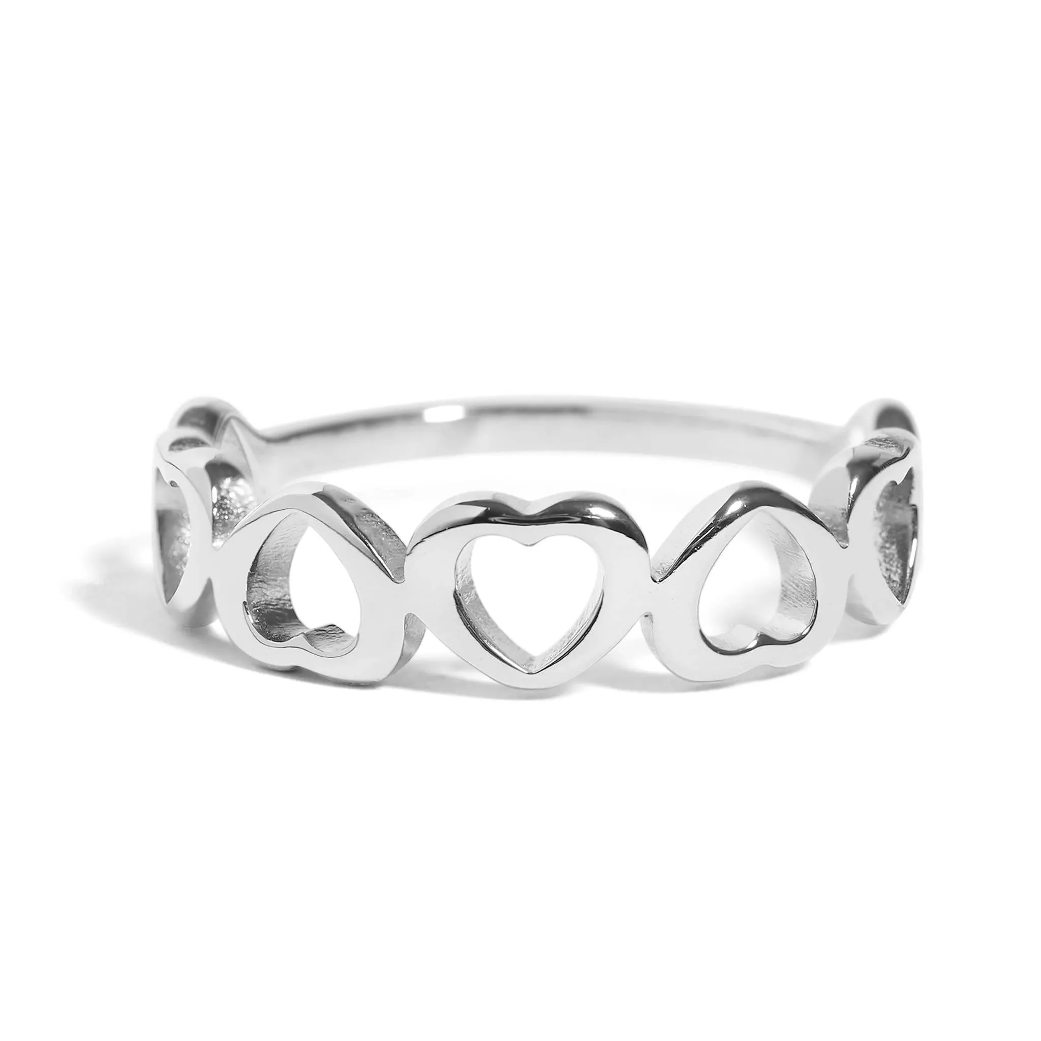 Jennifer 18K Gold PVD and Stainless Steel PVD Sideways Heart Stacking Ring