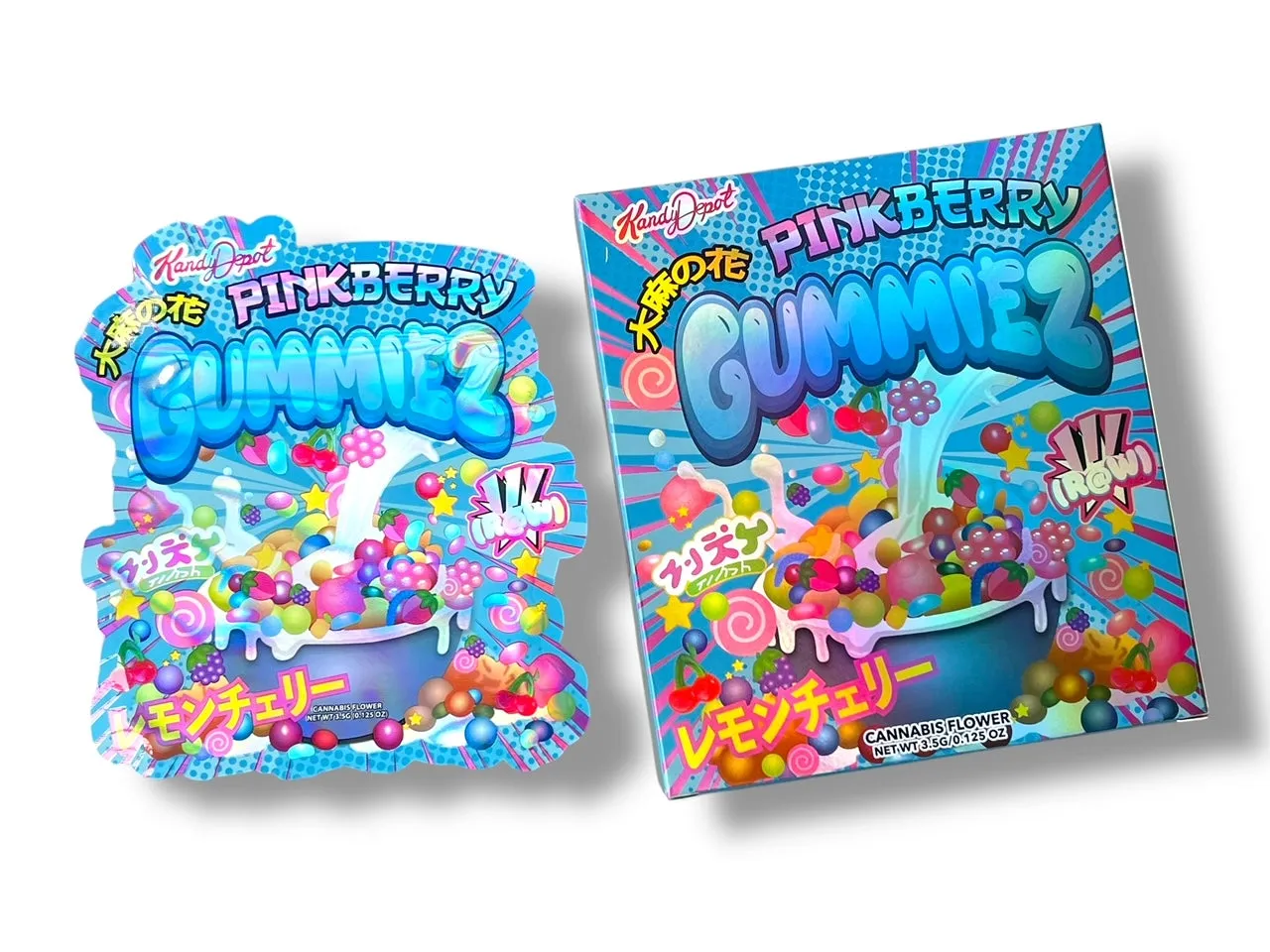 Kandy Depo Pinkberry Gummiez Mylar Bag with Box 3.5 Grams