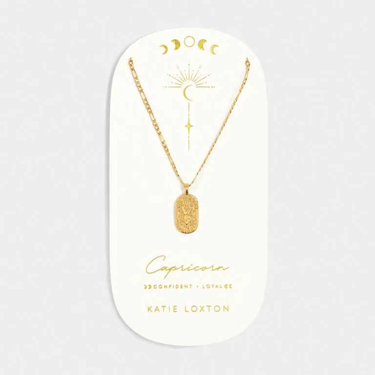 Katie Loxton Waterproof Gold Capricorn Zodiac Necklace