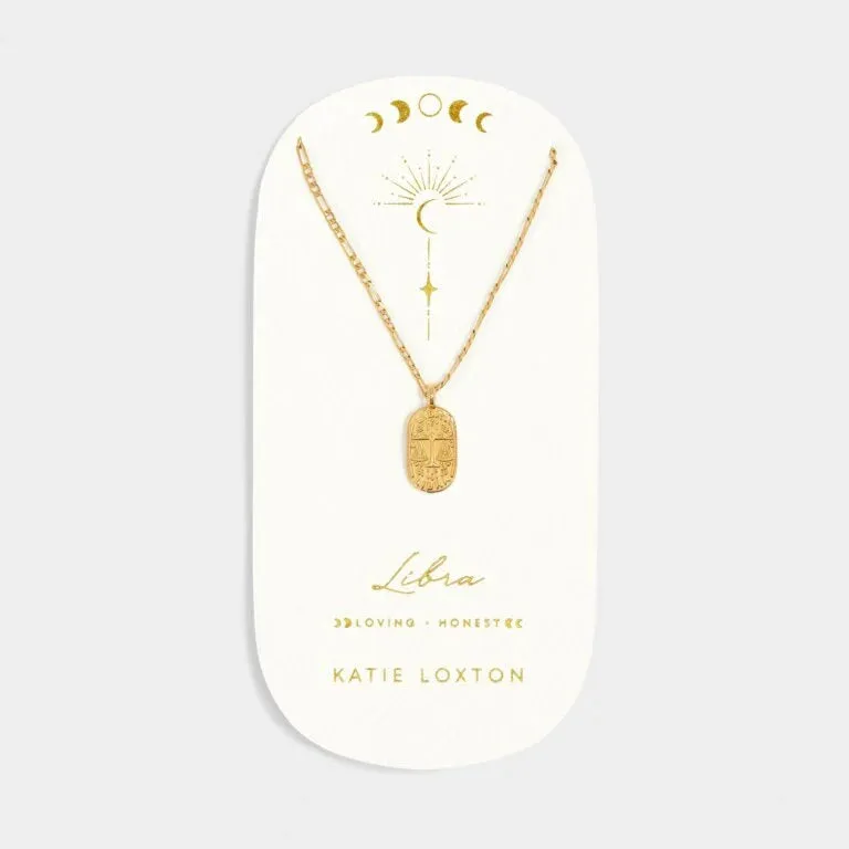 Katie Loxton Waterproof Gold Libra Zodiac Necklace
