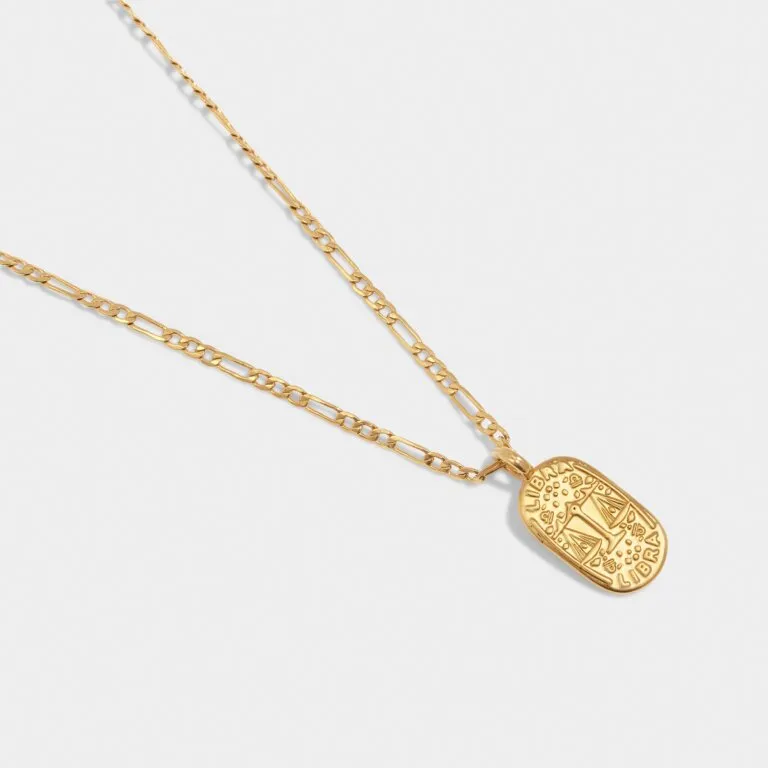Katie Loxton Waterproof Gold Libra Zodiac Necklace