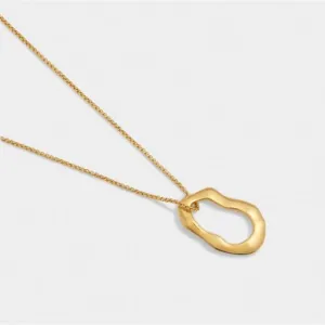 Katie Top selection Gold Loxton Chain - Open Coated - Pendant Necklace: Waterproof HERA Circle Massive bargain Short Abstract