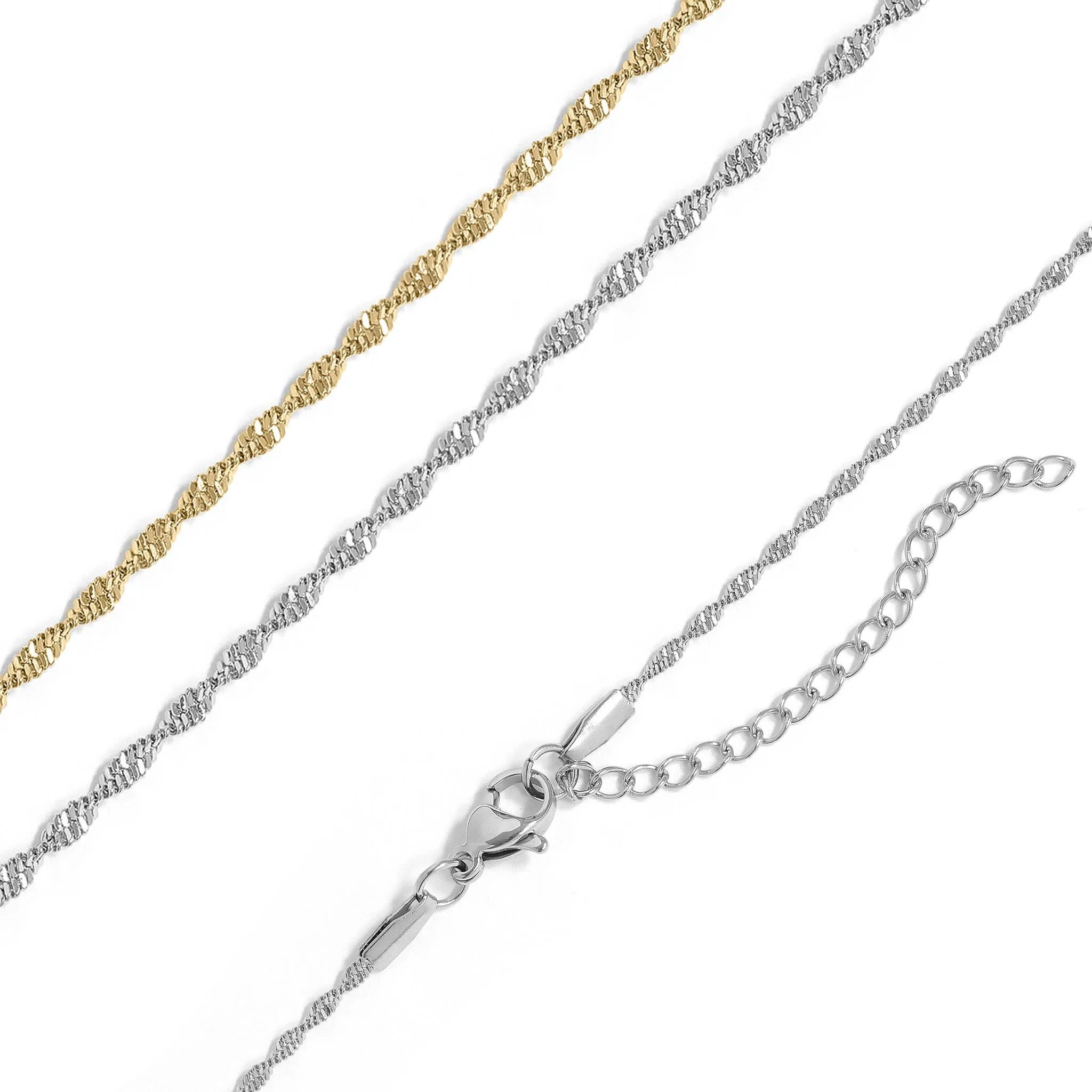 Kennedy 18K Gold PVD Singapore Chain Necklace