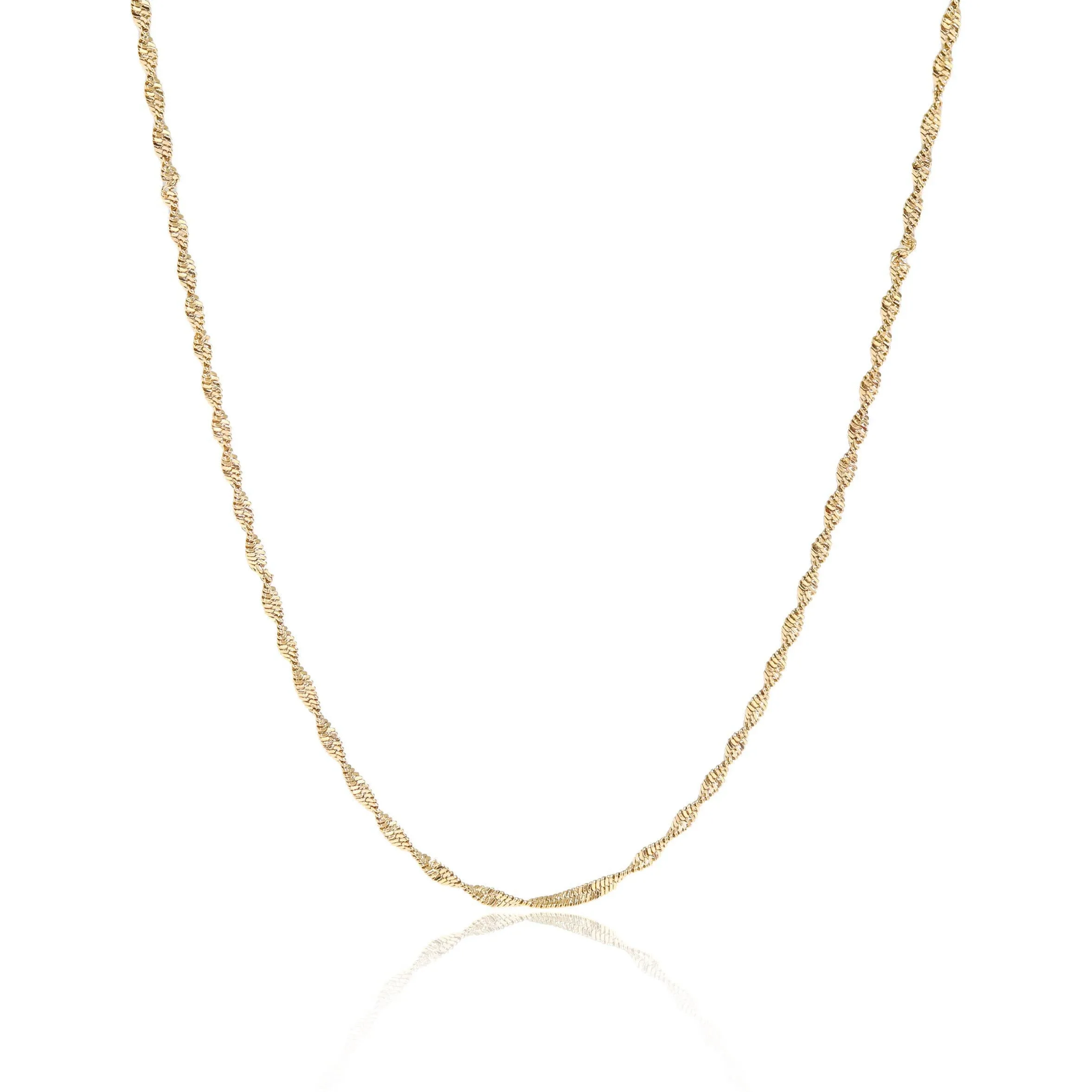 Kennedy 18K Gold PVD Singapore Chain Necklace