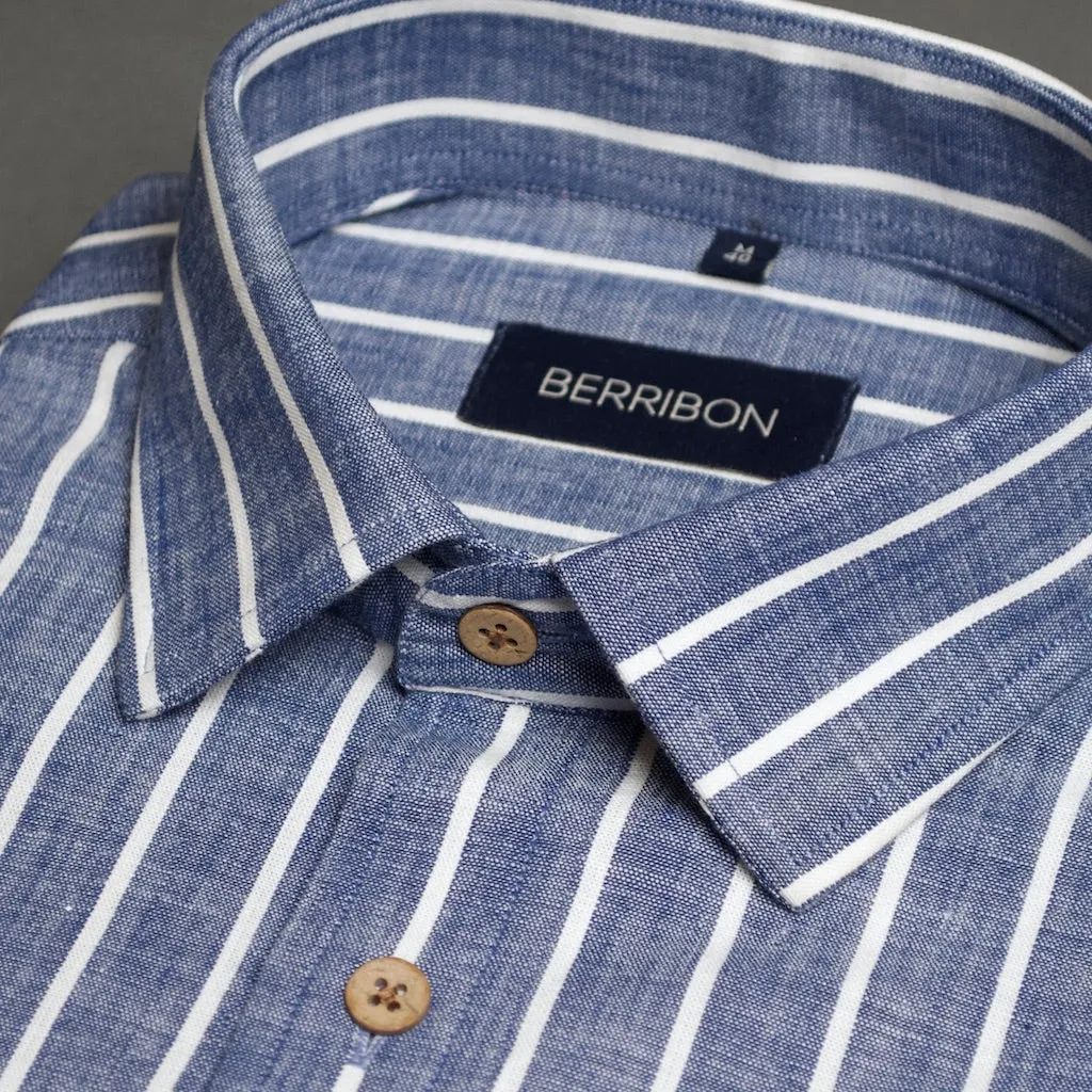 Keystone - Blue Striped Linen Shirt