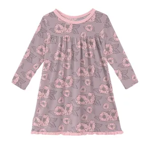 KicKee Pants Classic L/S Swing Dress - Sweet Pea Poppies