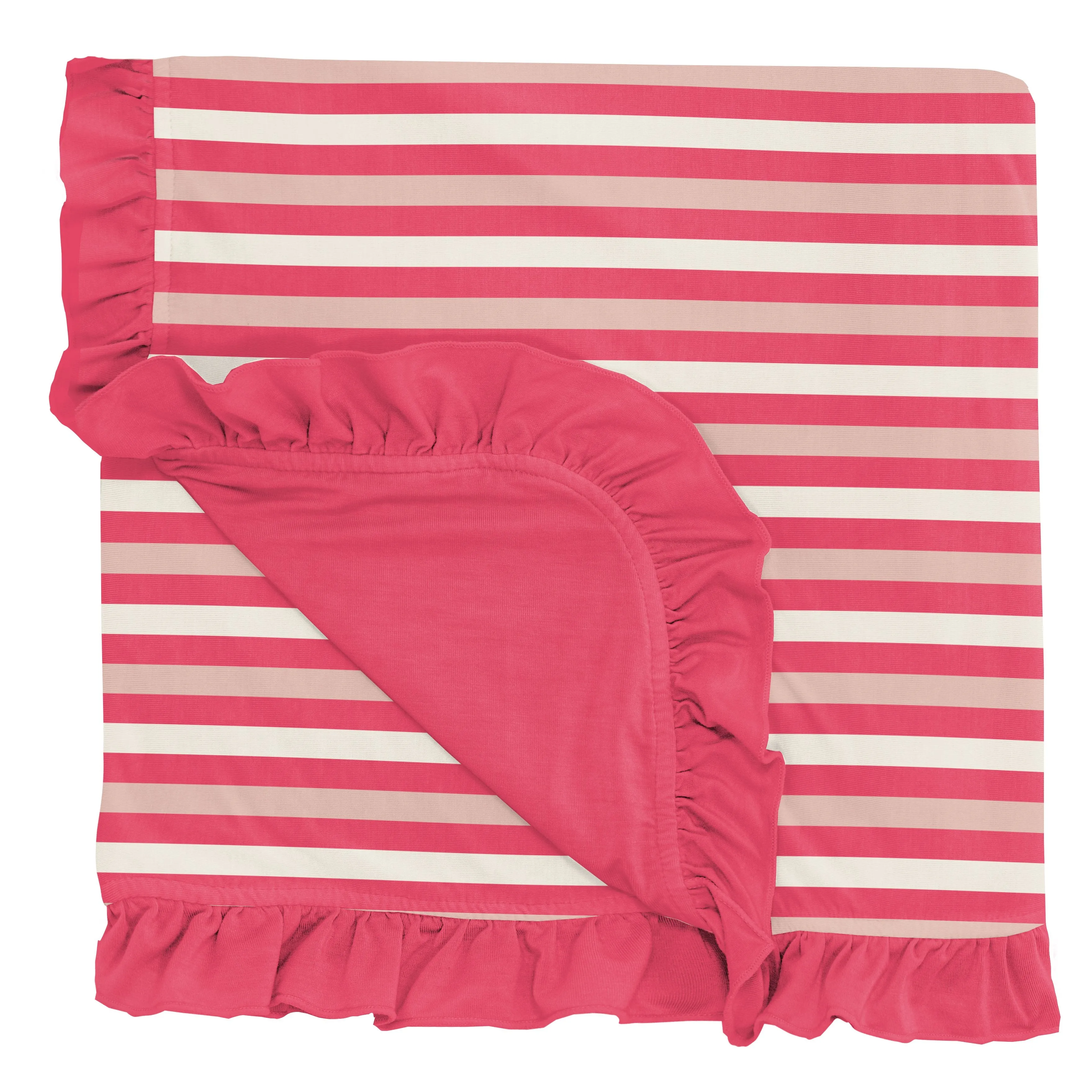 KicKee Pants Ruffle Toddler Blanket - Hopscotch Stripe
