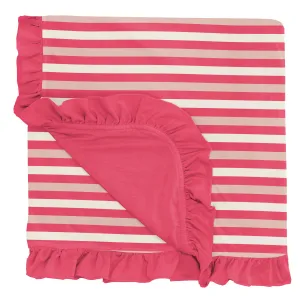 KicKee Pants Ruffle Toddler Blanket - Hopscotch Stripe