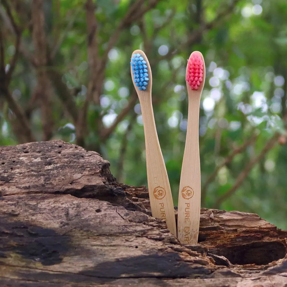 Kids Bamboo Toothbrush with Soft Bristles - Twin pack