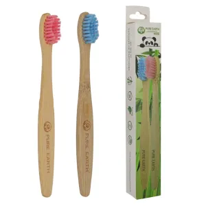 Kids Bamboo Toothbrush with Soft Bristles - Twin pack