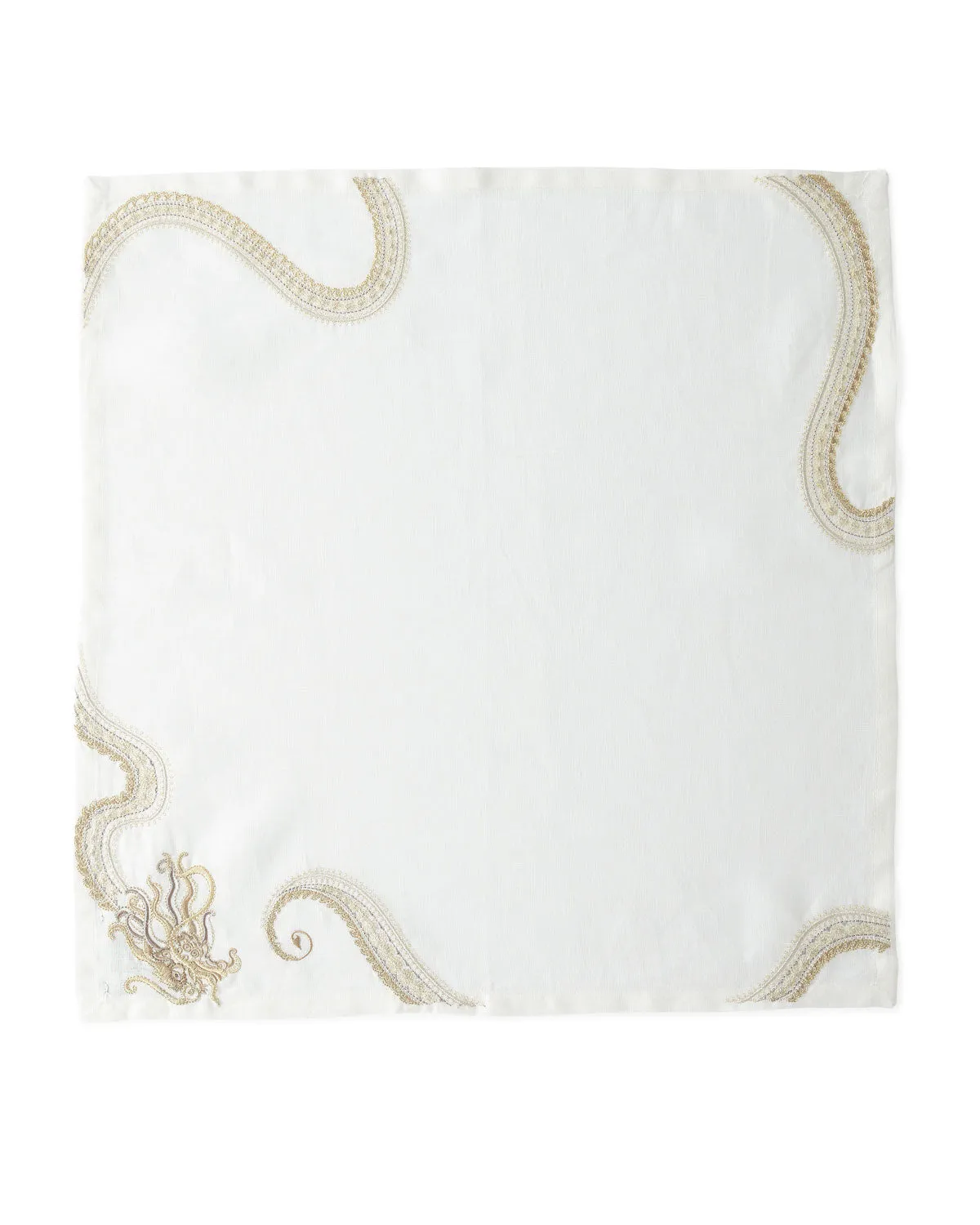 Kim Seybert Napkin Imperial Dragon WH, Gold, Silver