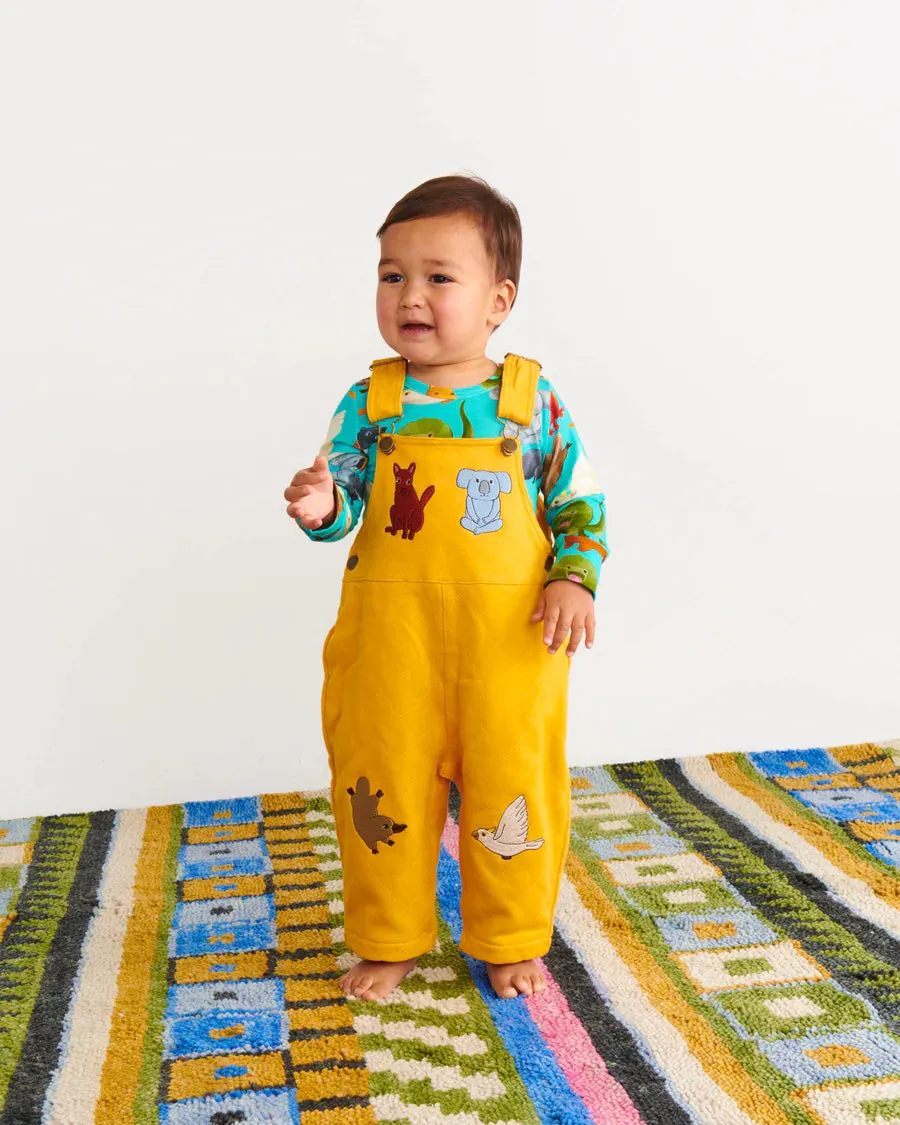 Kip & Co BABY | Home Among The Gum Trees Organic Cotton Quilted Fleece Overalls