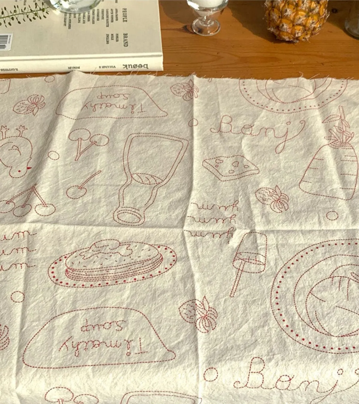 Kitchen Stitch Linen-Cotton Blend Fabric, Cotton Linen, Korean Fabric - Wide Width - In 5 Colors - By the Yard / 54700
