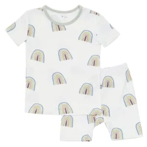 Kyte Short Sleeve Toddler Pajama- Aloe Rainbow