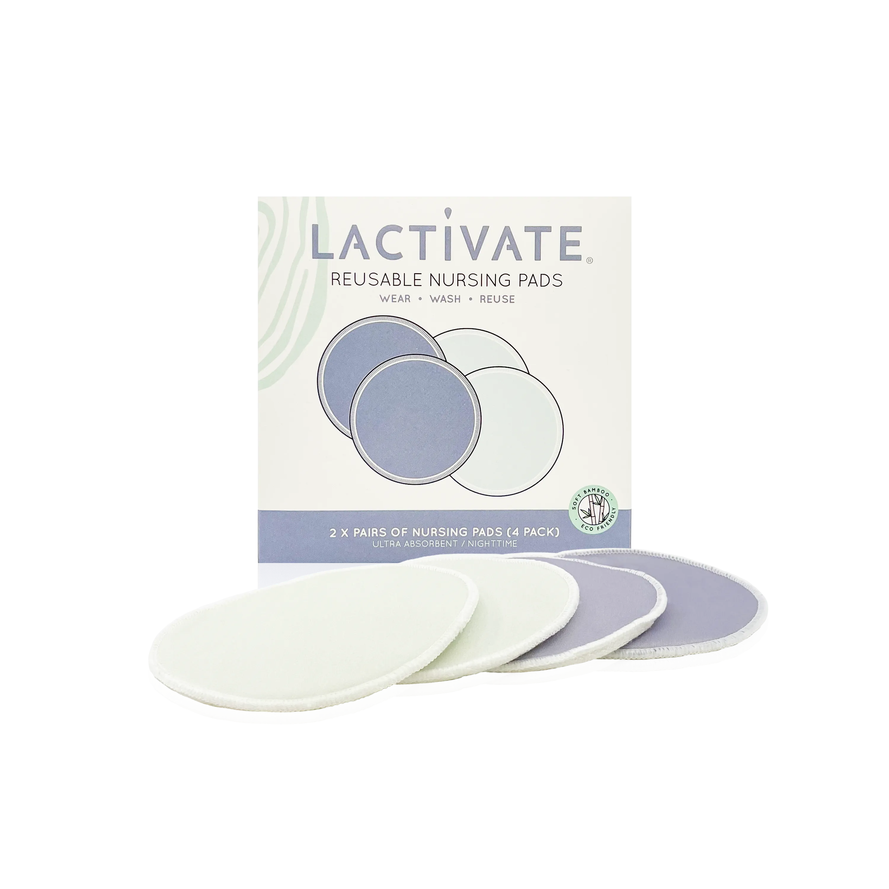 Lactivate® Reusable Night Nursing Pads - 4pk