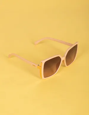 LADIES OVERSIZED RECTANGULAR RETRO SUNGLASSES