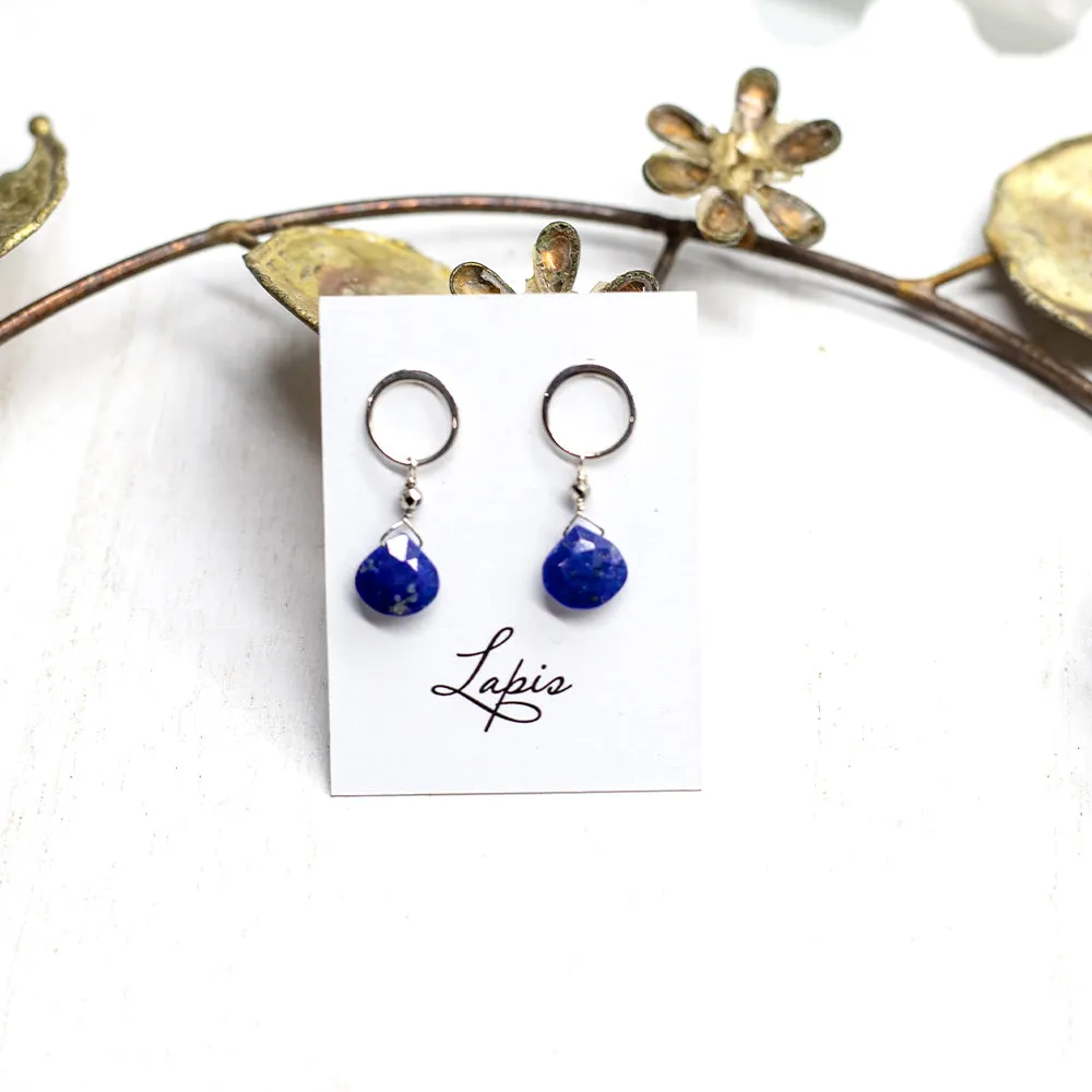 Lapis Luna Silver Earrings