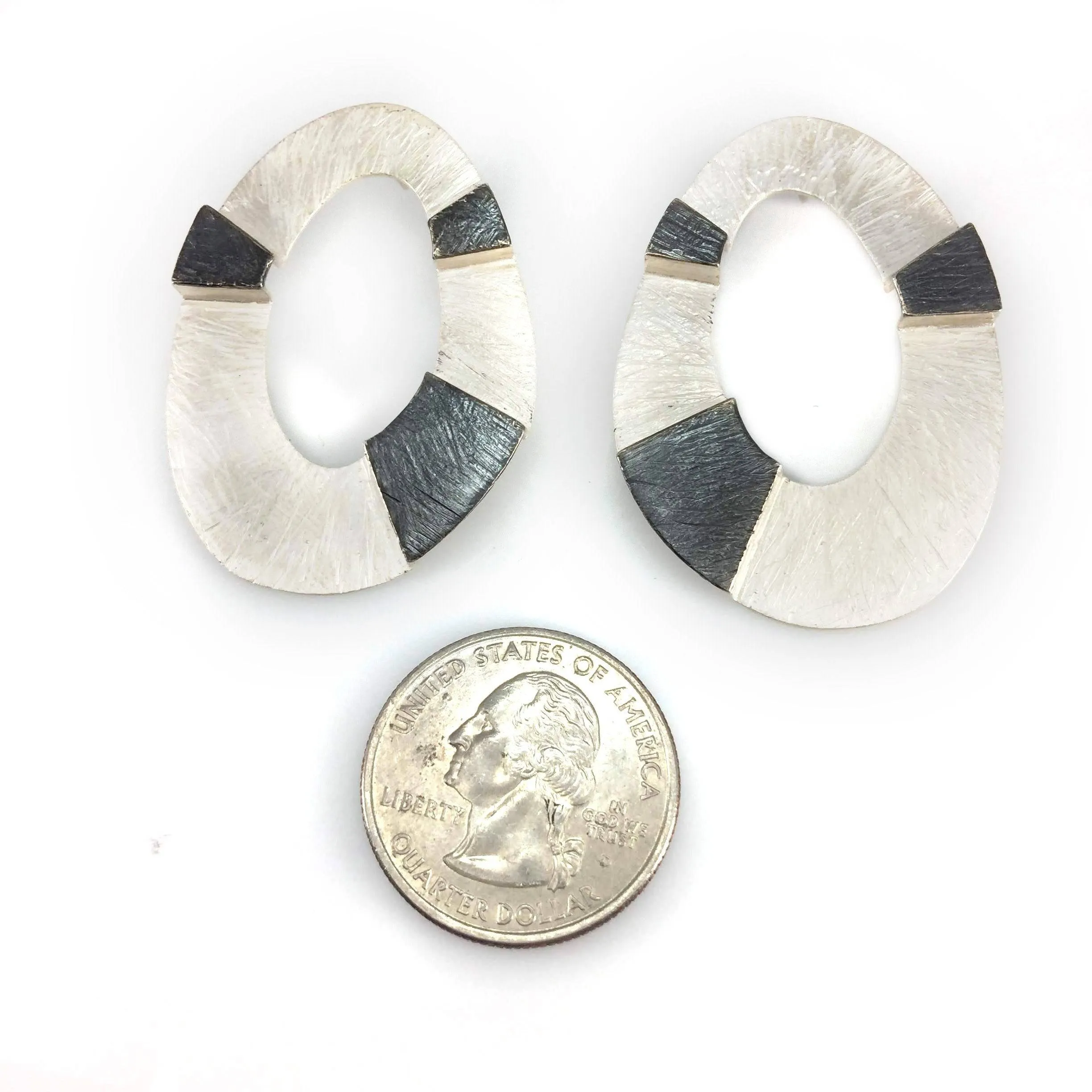 Large Architects Earrings in Silver