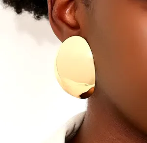 Large Oval Plate Earrings (GOLD)