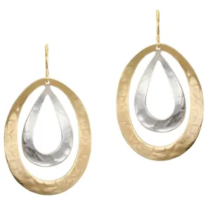 Large Teardrop Rings Wire Earrings