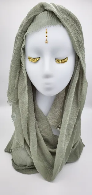 Layla Sage - Cotton & Linen Crinkle Scarf