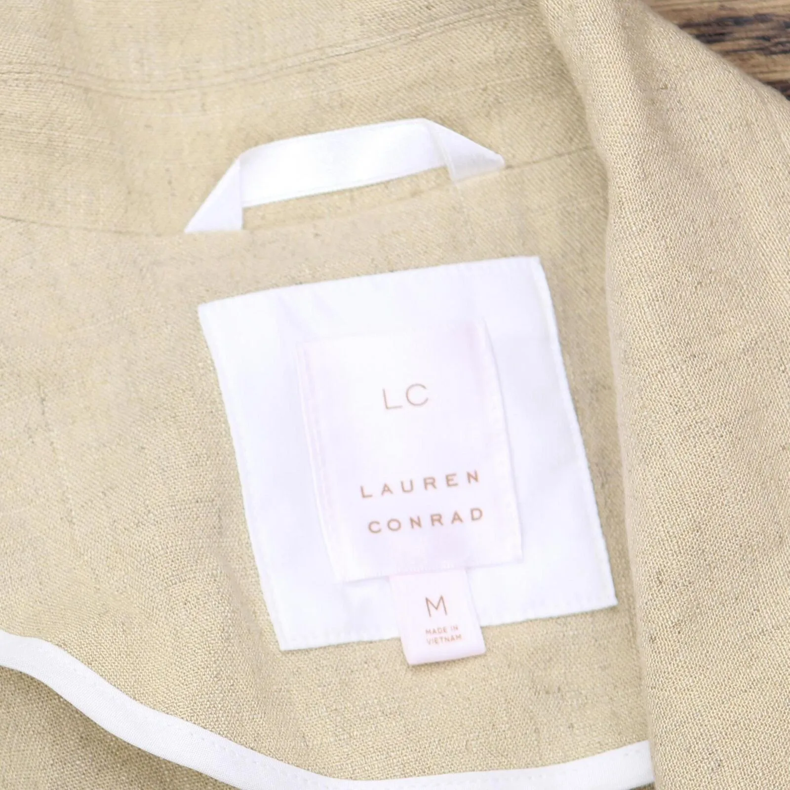 LC Lauren Conrad Womens Lightweight Woven Motorcycle Jacket Coat Brown M