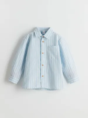 LCW Kids Blue Long Sleeve Striped Boy Shirt