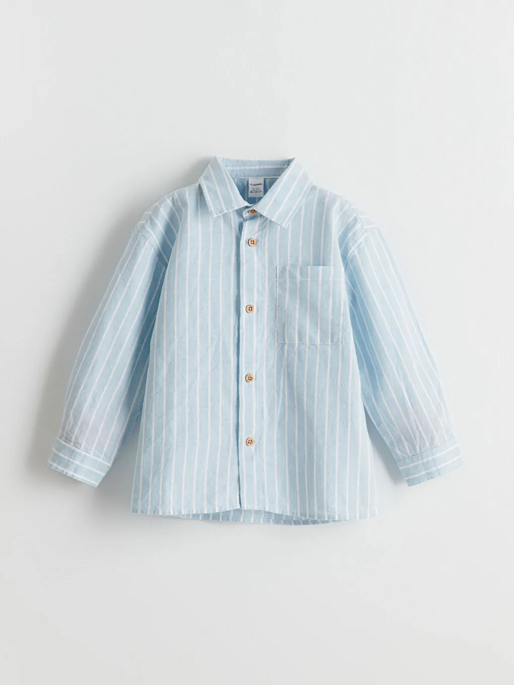 LCW Kids Blue Long Sleeve Striped Boy Shirt