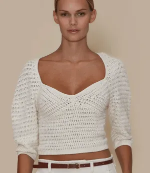 Le Jean - Linen Crochet Top - Sand