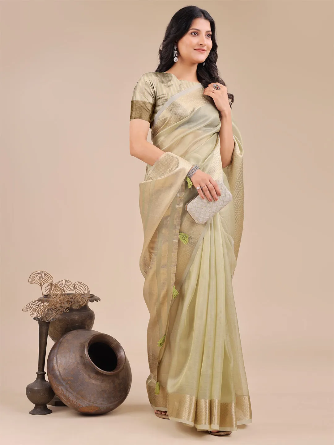 Light Green Organza Saree