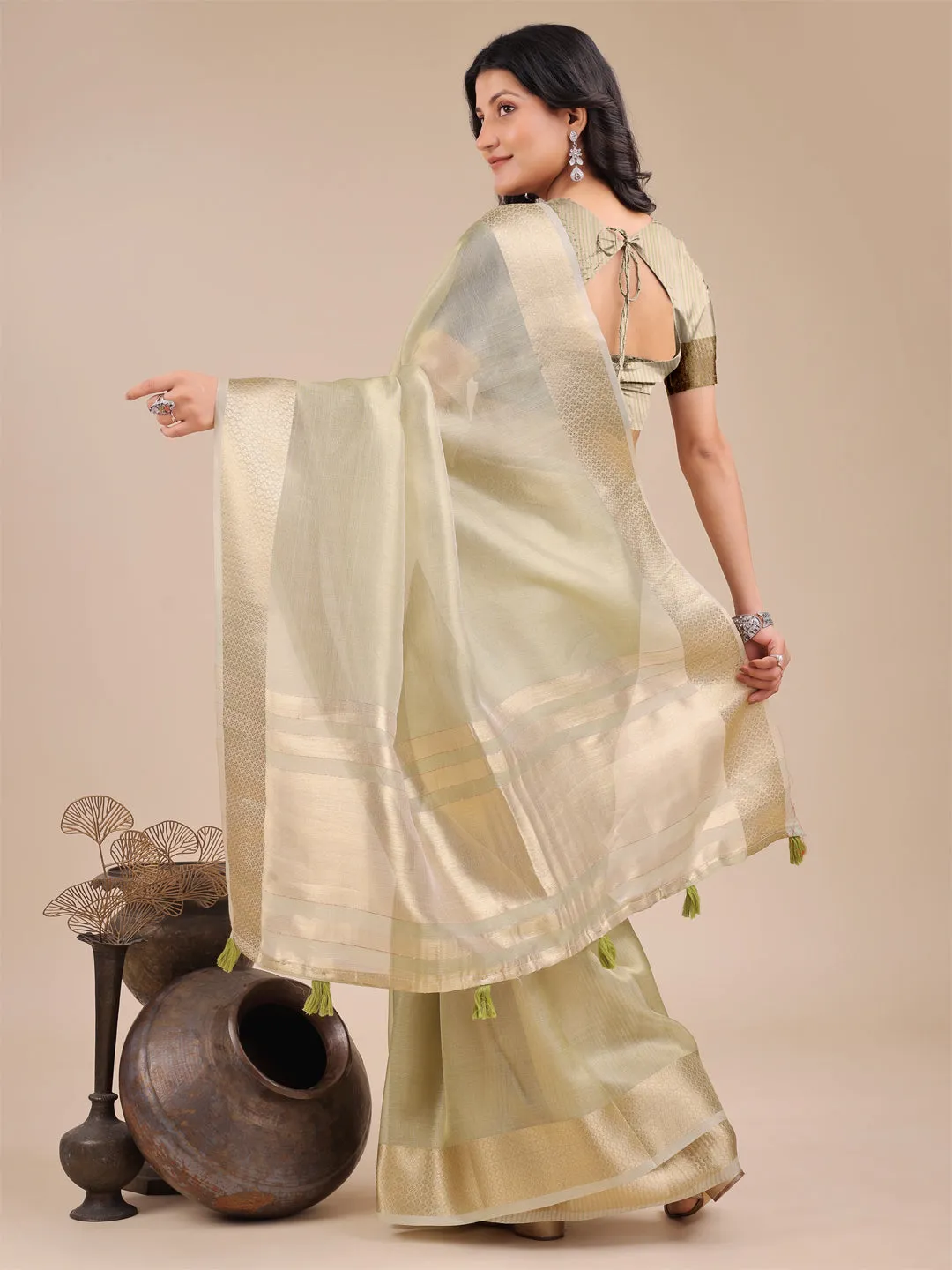 Light Green Organza Saree