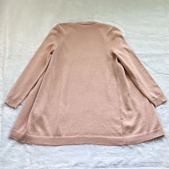 Like New Pink Eileen Fisher Linen Cotton Cardigan Sweater