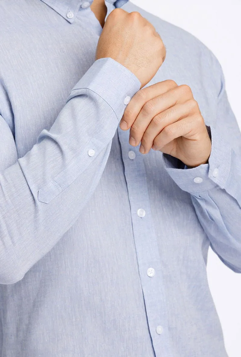 LINDBERGH COTTON LINEN LS SHIRT