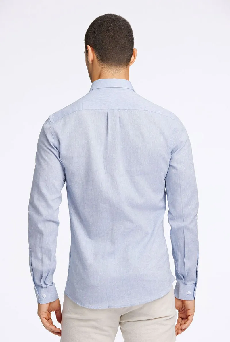 LINDBERGH COTTON LINEN LS SHIRT