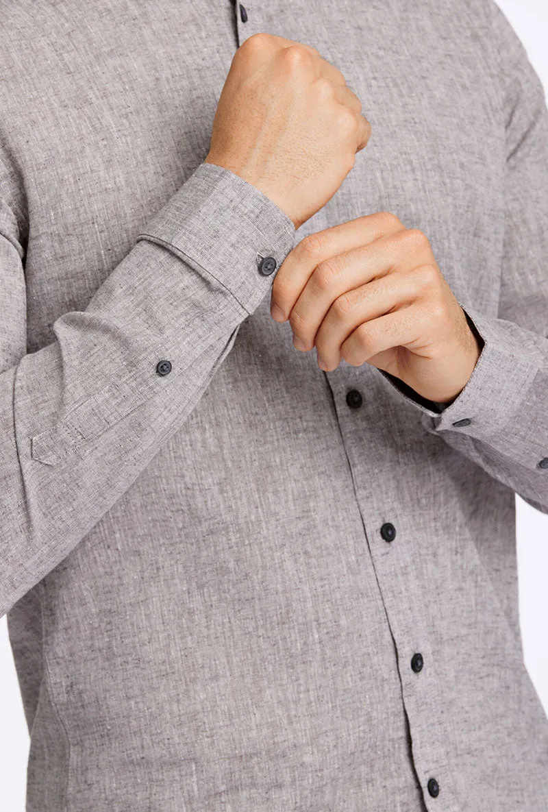 LINDBERGH COTTON LINEN LS SHIRT