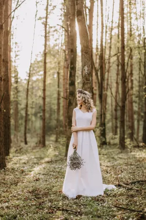 Linen Beach Wedding Dress