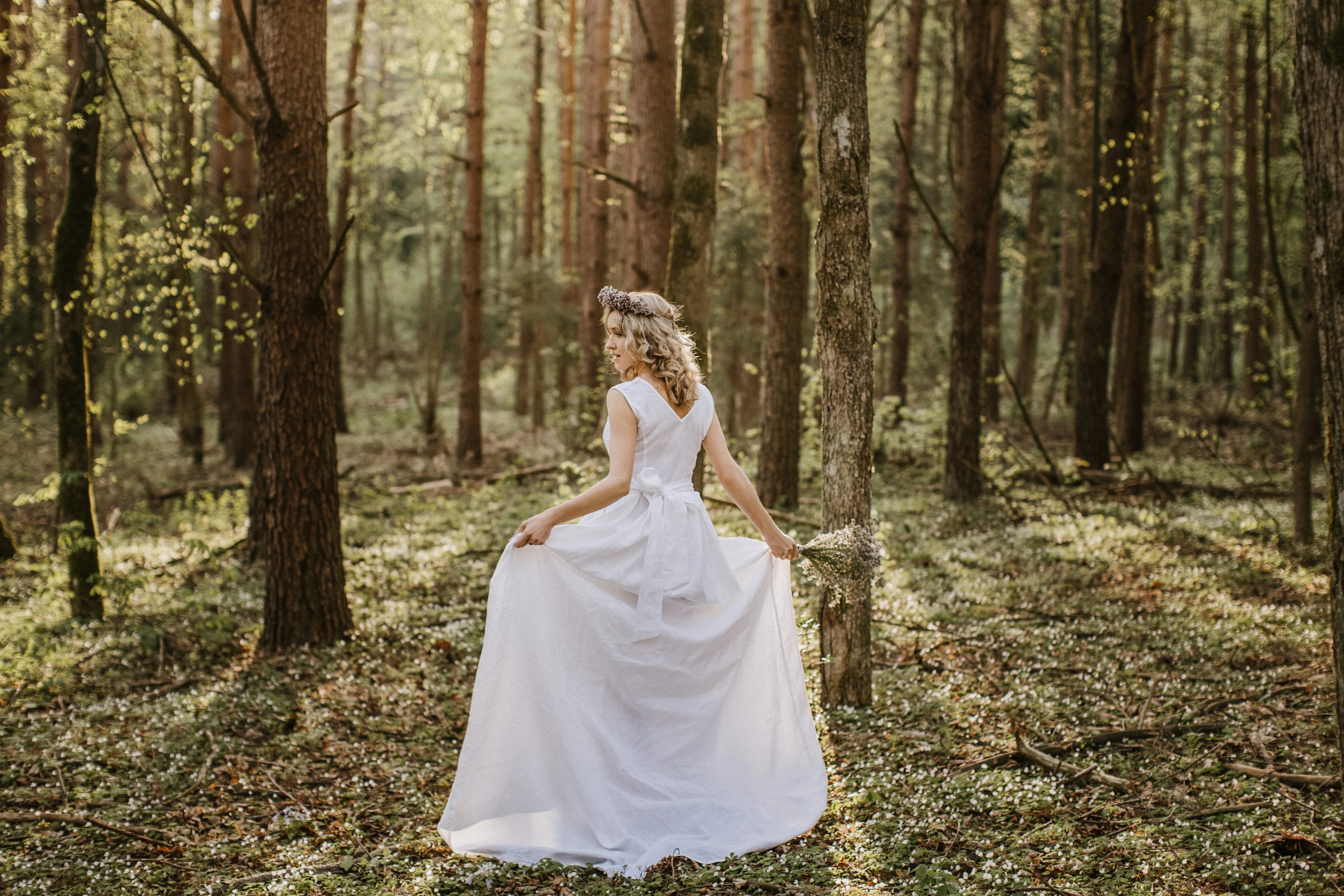 Linen Beach Wedding Dress