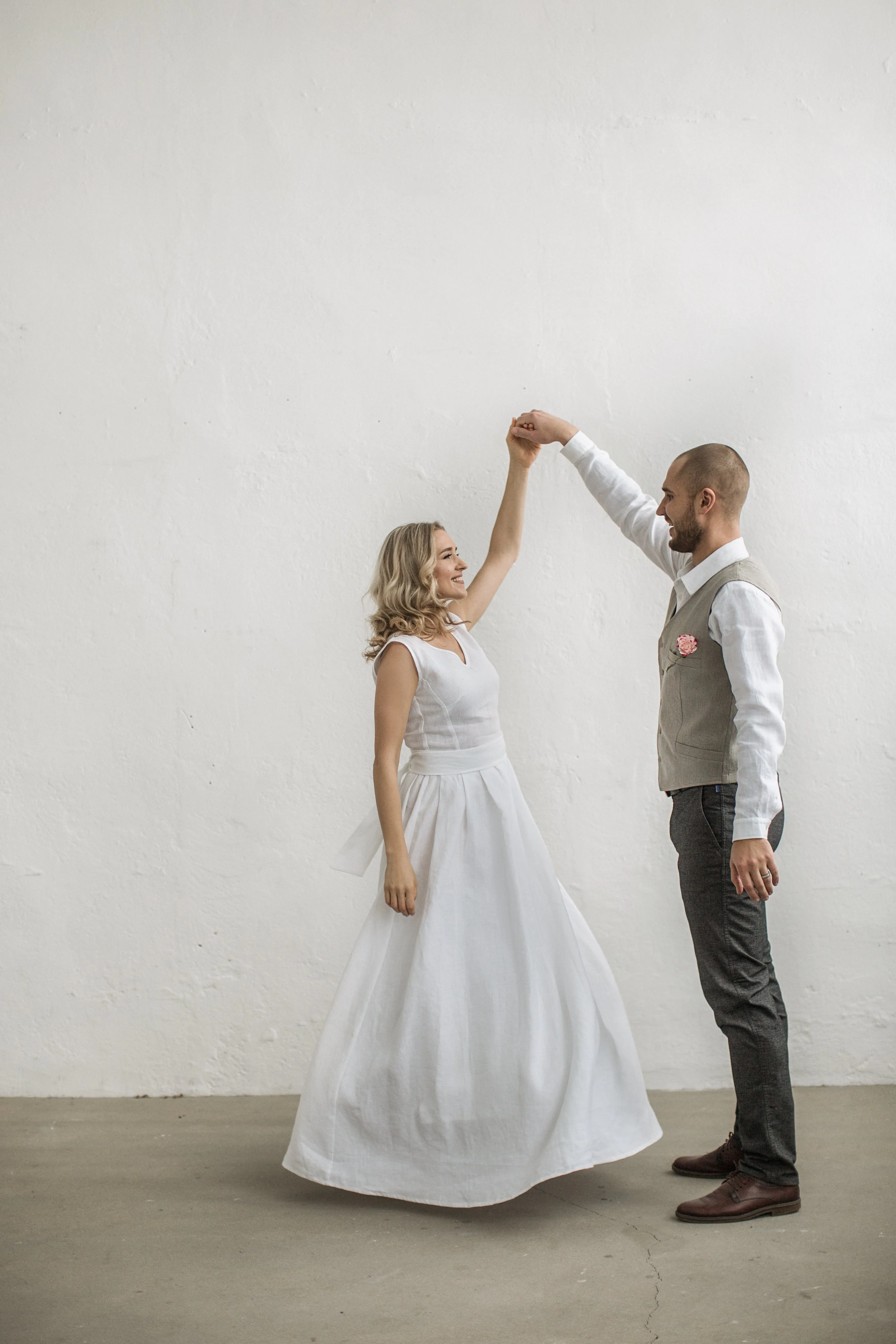 Linen Beach Wedding Dress