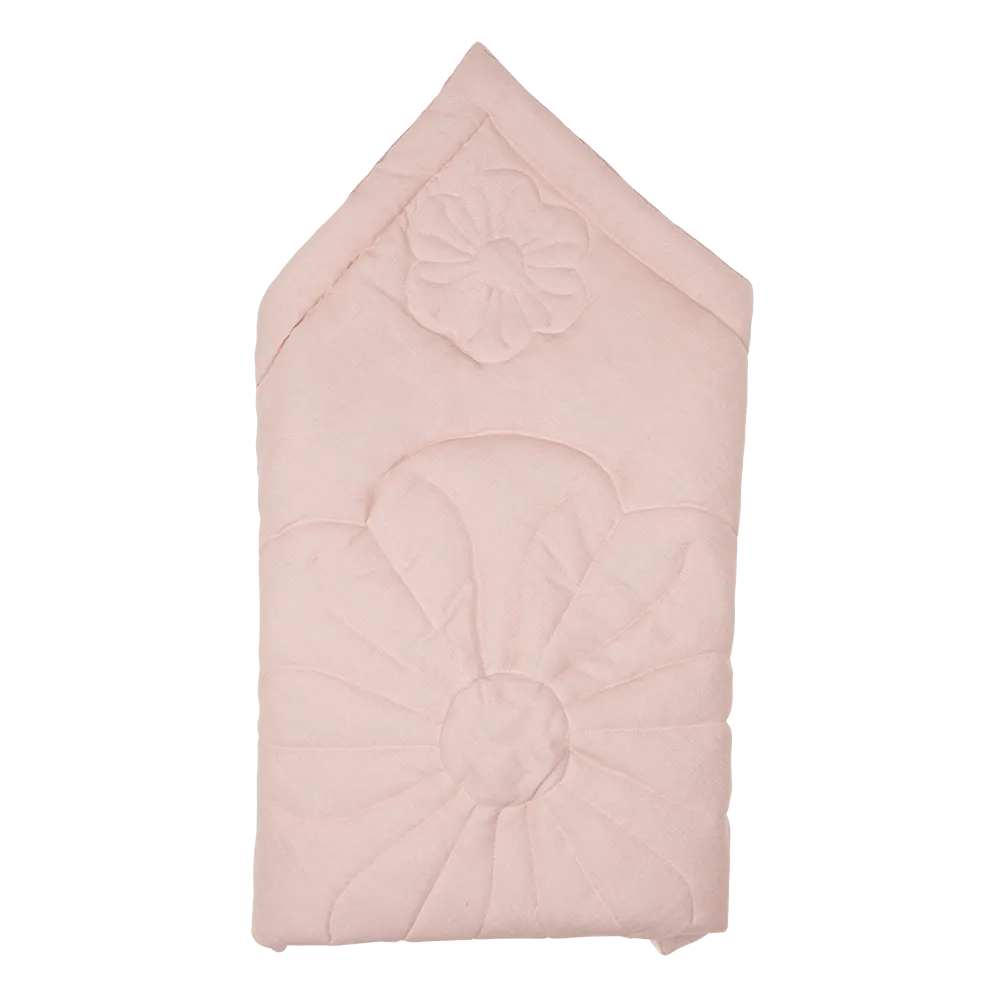 Linen Bloom Baby Horn Padded Linen Blanket - Powder Pink