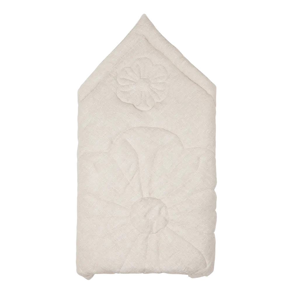 Linen Bloom Baby Horn Padded Linen Blanket - Sand
