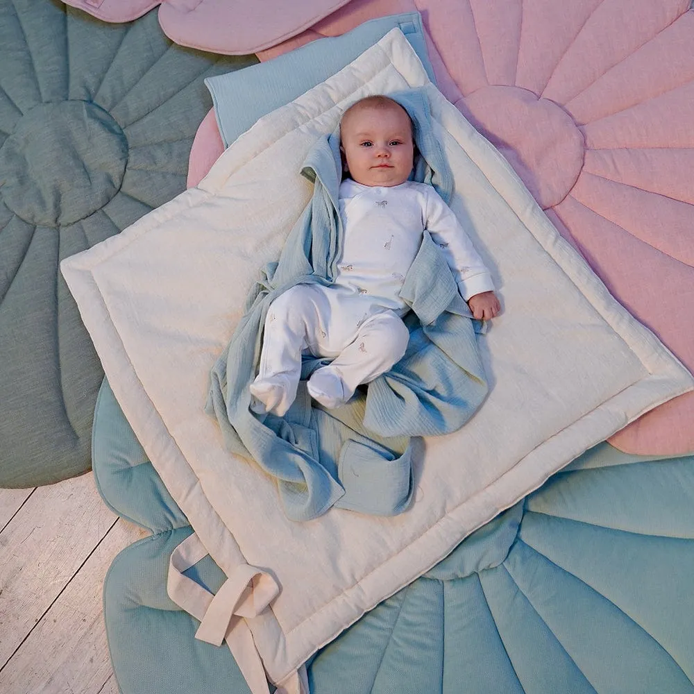 Linen Bloom Baby Horn Padded Linen Blanket - Sand