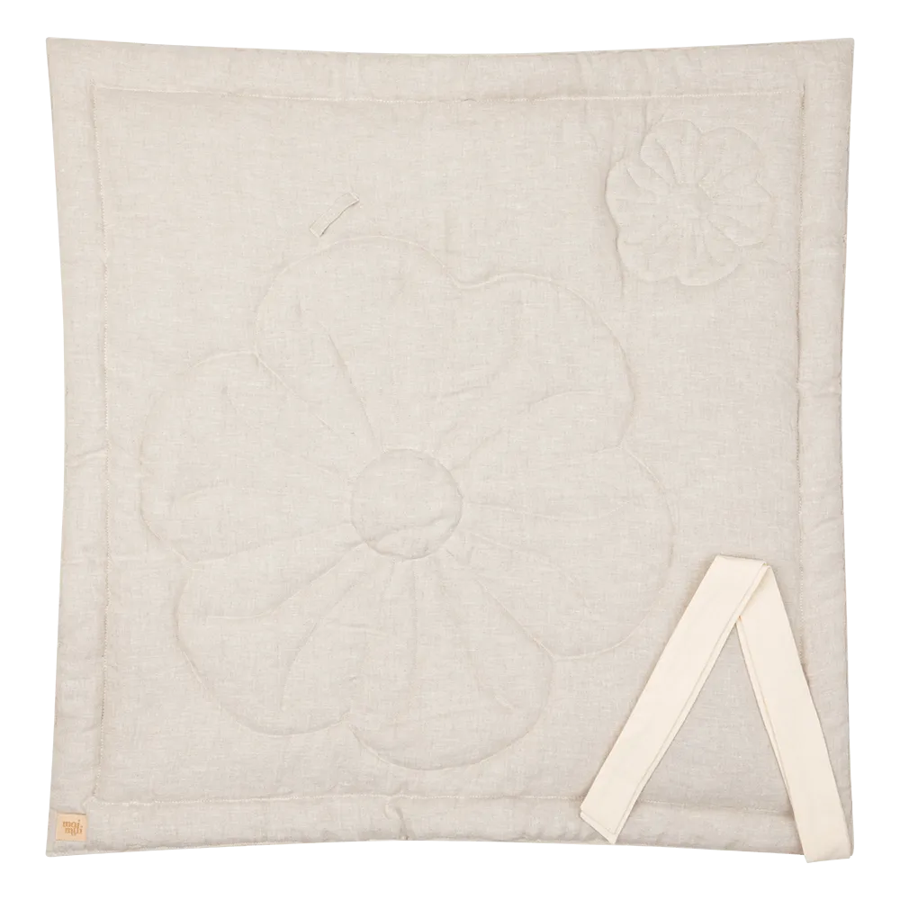 Linen Bloom Baby Horn Padded Linen Blanket - Sand