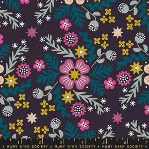 LINEN CANVAS: Wildflower Eggplant $14.99/ Yard