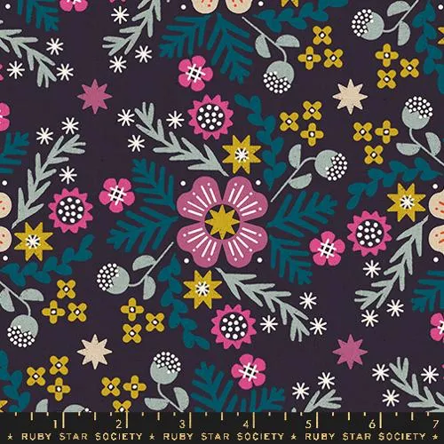 LINEN CANVAS: Wildflower Eggplant $14.99/ Yard