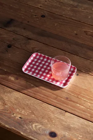 Linen Coated Tray- Red and White Check
